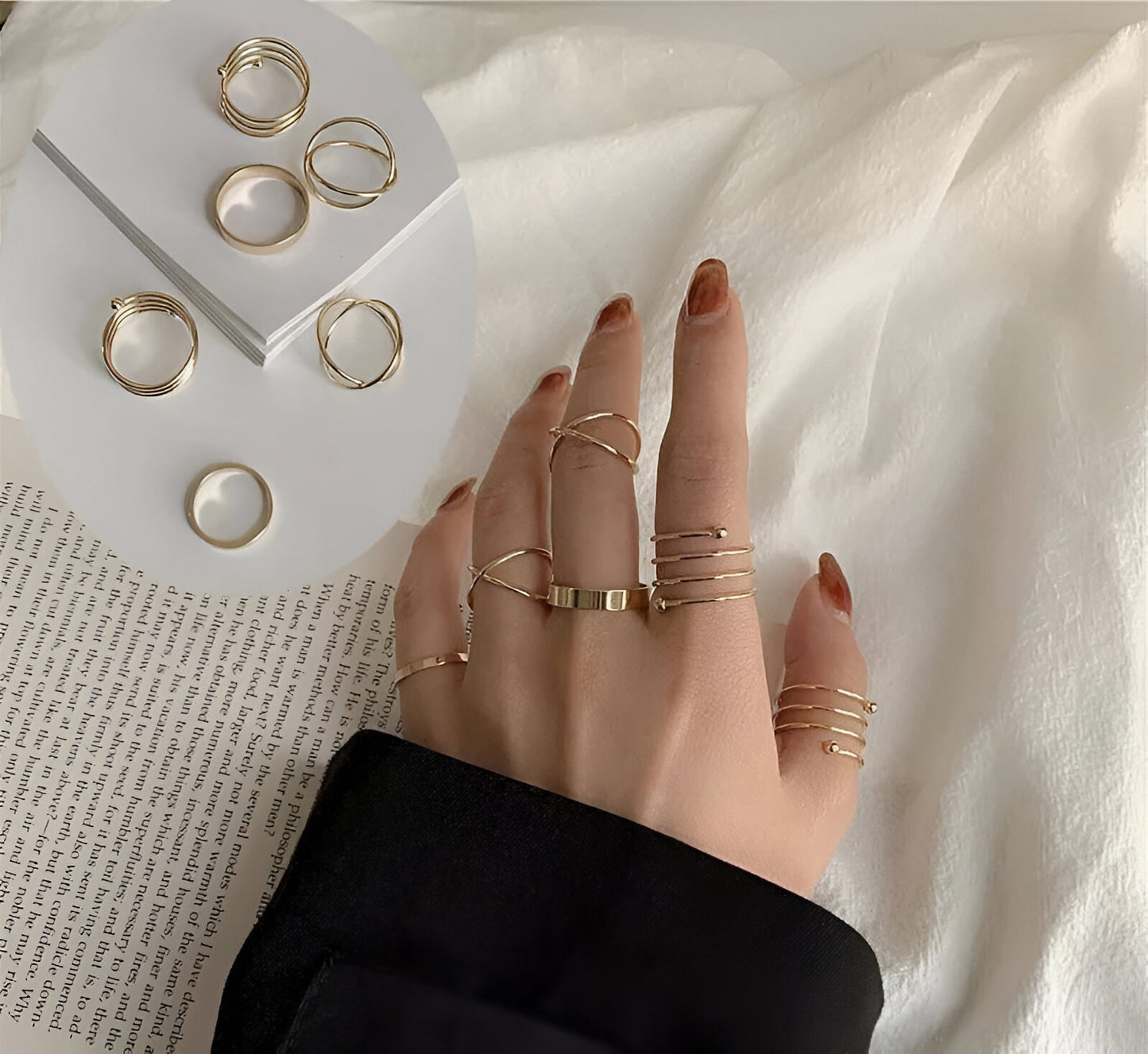 Six-Piece Urban Hip Hop Ring Collection
