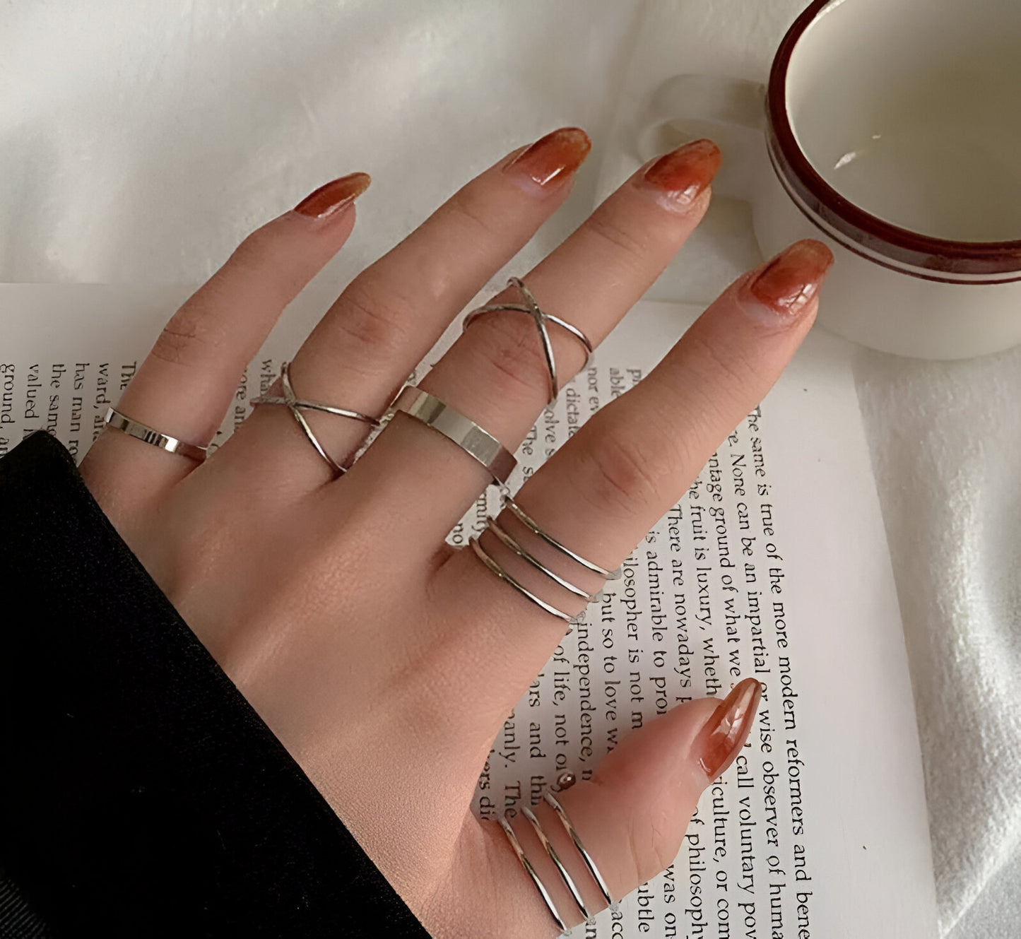 Six-Piece Urban Hip Hop Ring Collection