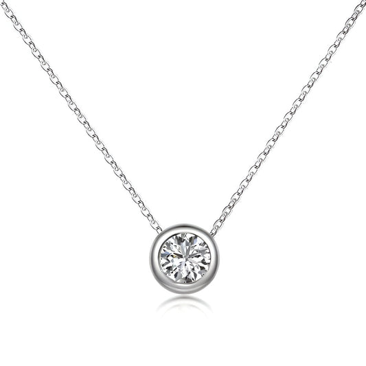 Silver-Plated Zircon Pendant – Minimalist Design