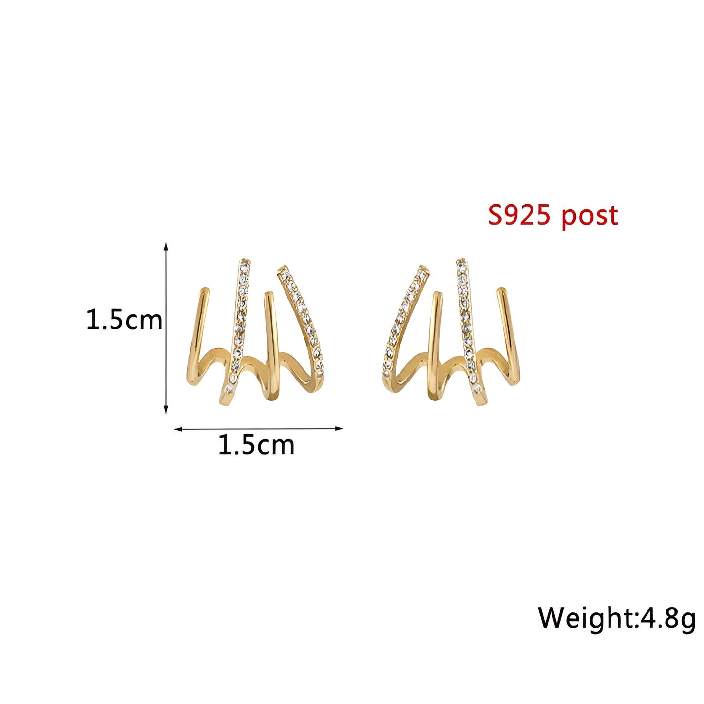 Gold-Plated Crystal Hoop Earrings