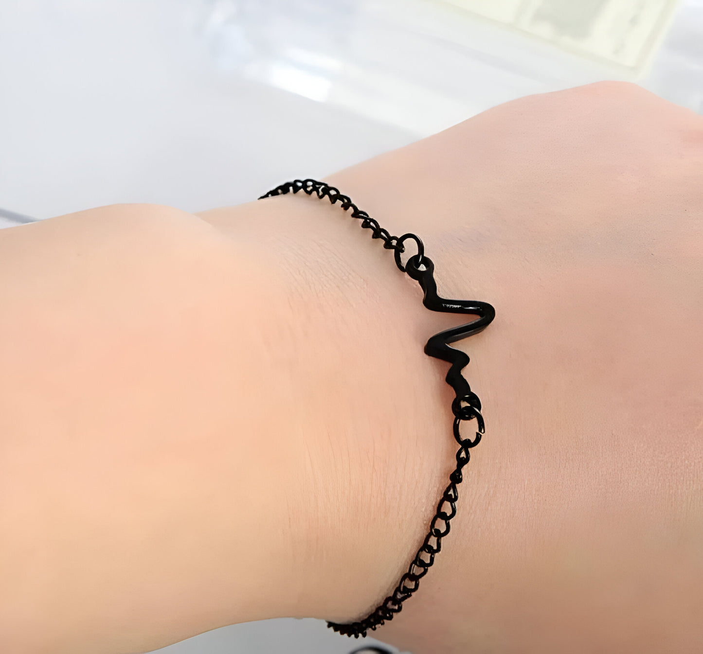 Stylish Gold-Tone Heartbeat Bracelet | Unisex | 1 Pc